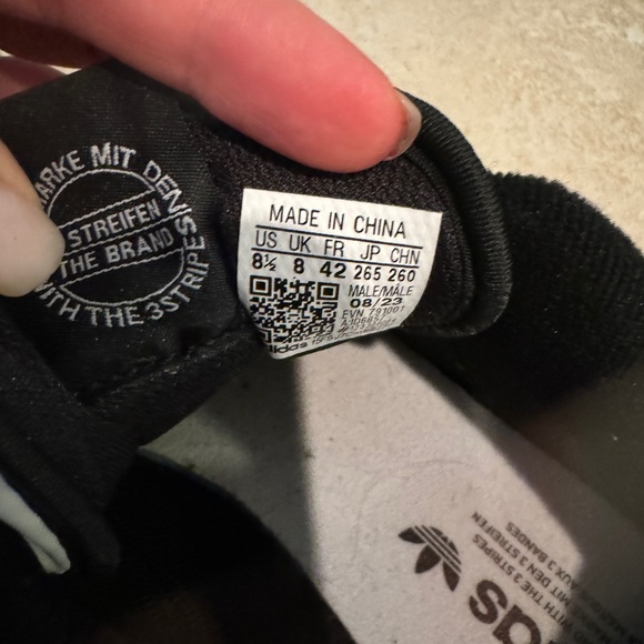 Men's adidas Black and White Athletic Shoes - Picture 8 of 8